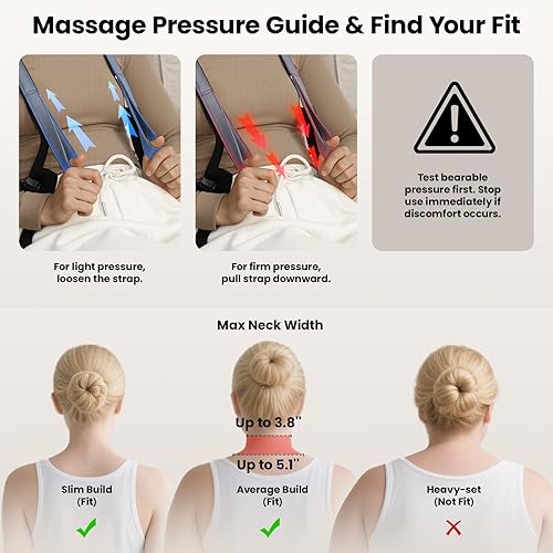 Miniatura 2 de BOB AND BRAD iNeck Pro Masajeador inalámbrico de cuello y hombros con calor, tejido profundo 4D Shiatsu masajeador de espalda para aliviar el dolor