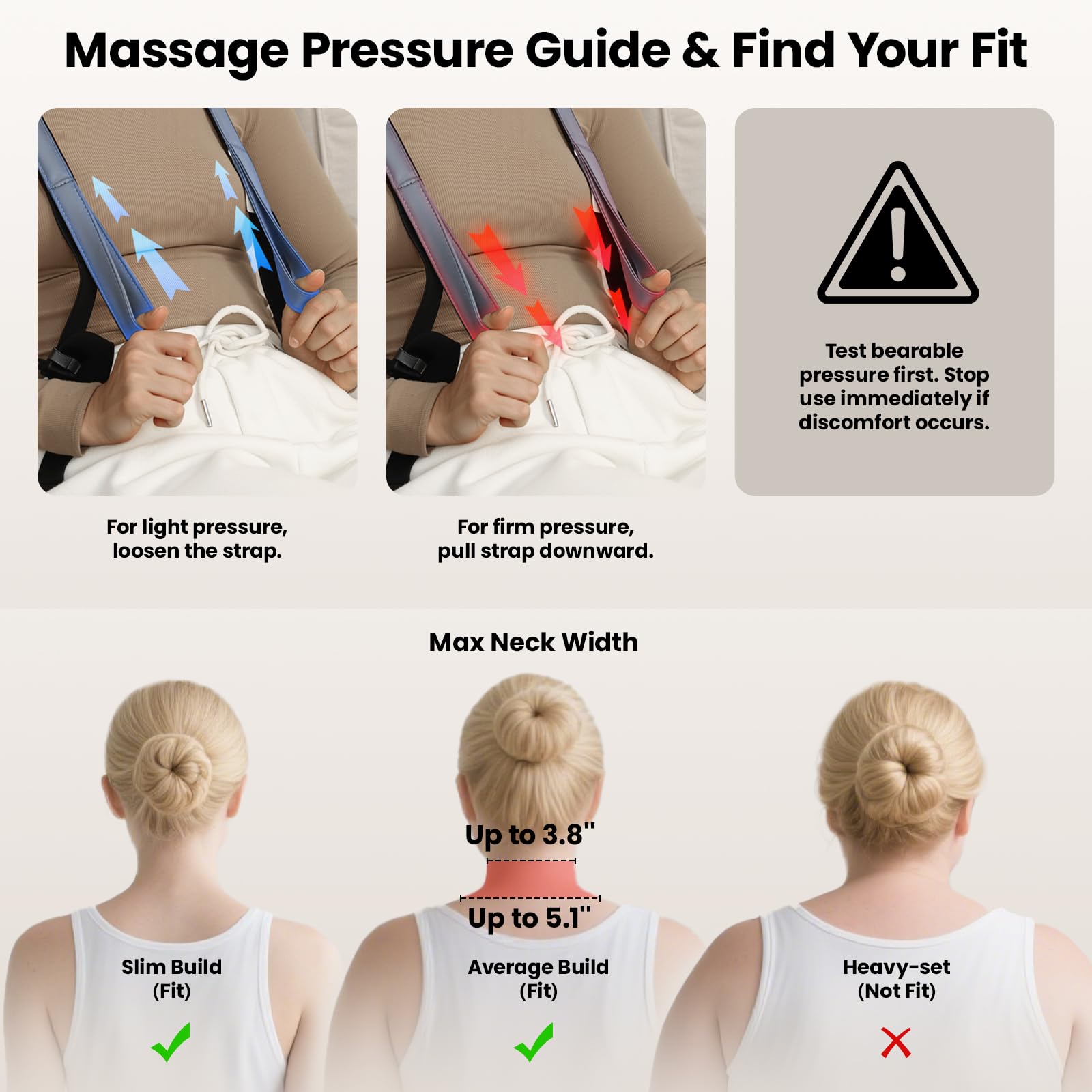 BOB AND BRAD Masajeador Cervical y Espalda con Calor, Shiatsu 4D Inalámbrico para Cuello Hombros, Manos Libres, 2 Niveles Temperatura, Regalo Ideal Mujeres Hombres