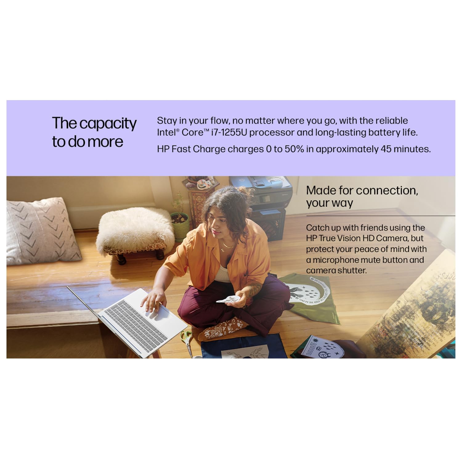 HP Ultrabook 15.6" FHD Laptop for Business & Academic | Powerful Intel Core i7-1255U up to 4.7GHz | 32GB RAM - 1TB Storage (512GB PCIe SSD&512GB External) | Webcam | Win11 Pro | WOWPC Bundle