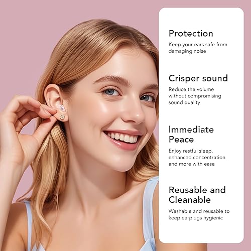 Miniatura 3 de Tapones para los oídos para dormir con cancelación de ruido, tapones para los oídos de silicona ultrasuave para dormir, tapones para los oídos