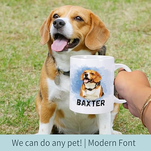 Miniatura 2 de Taza personalizada para perro, tazas de café personalizadas de 11 onzas, Taza personalizada con imagen de perro, taza de acuarela personalizada para