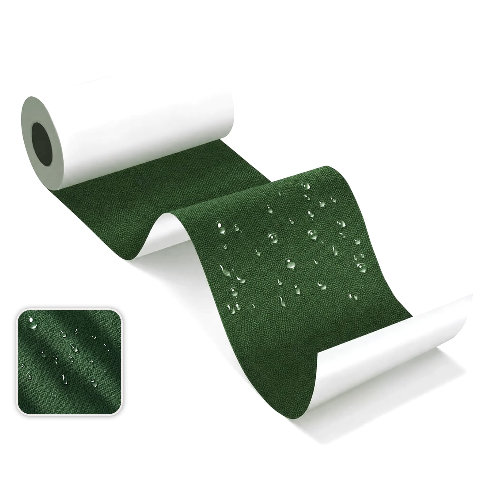 Skystuff Self-Adhesive Canvas Repair Tape, Heavy Duty Waterproof Fabric Repair Patches for Sofa, Chair, Awning, Tent, Clothes, Camping Outdoor Gear, Instant Strong Fix, 7.6x200cm, Army Green