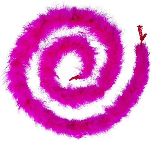 Miniatura 8 de Dxhycc Boa de plumas de marabú de 2 yardas para manualidades, boda, fiesta, Halloween, decoración de árbol de Navidad, 0.71 oz, Rojo -