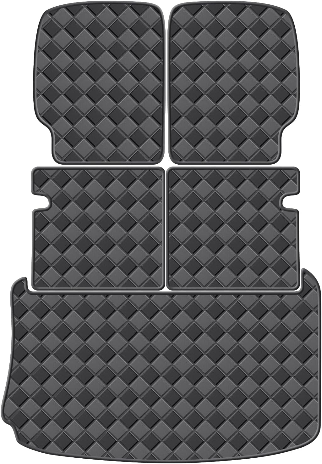 Cargo Mat for 2011-2019 Ford Explorer 6 Seats (Only for Upper Floor of The Trunk) Trunk Mat & 2ND+3RD Row Rear Backrest Mat, All Weather Rear Cargo Liner Back Seat Cover Protector