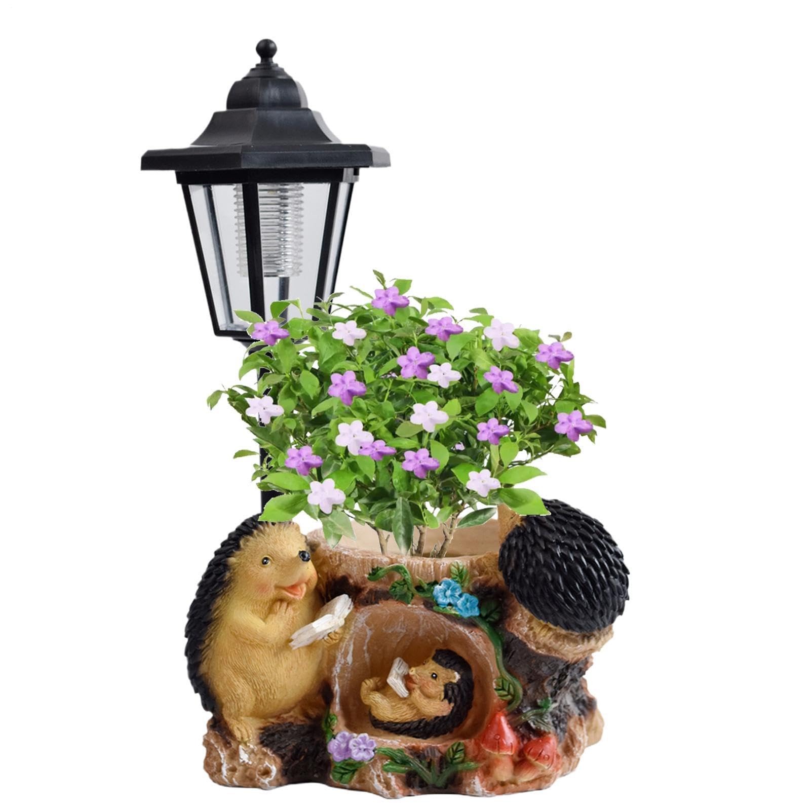 Fioriera con da Esterno Luce Solare a Forma di Riccio con Fioriera | Decorazione Da Giardino A Riccio Per Giardino, Esterno, Cortile, Prato, Patio, Cortili, Portici Anteriori E Fattoria
