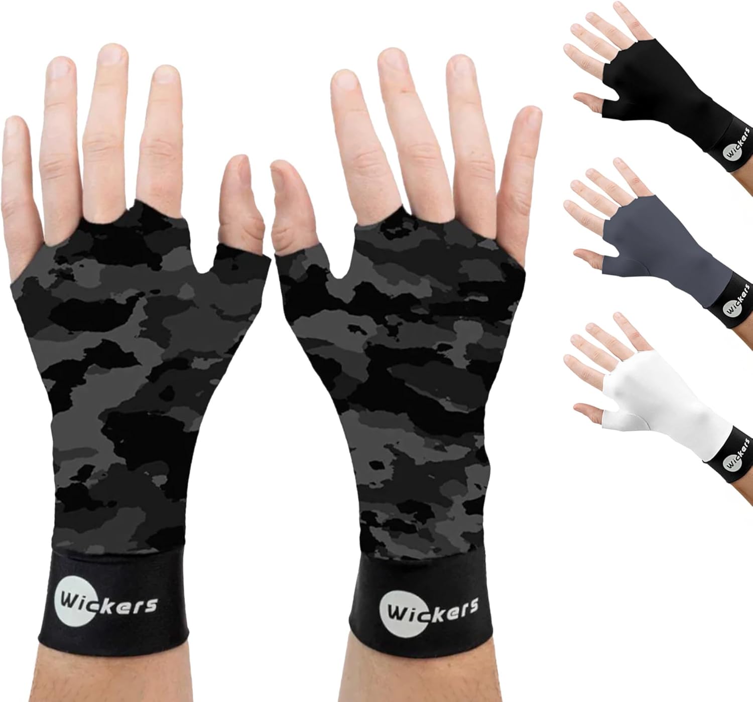Wickers Thin Fingerless Gloves Men & Women - Lightweight Inner Boxing Gloves, Breathable Inner Glove Liners for Exercise, Gym Glove - Pair