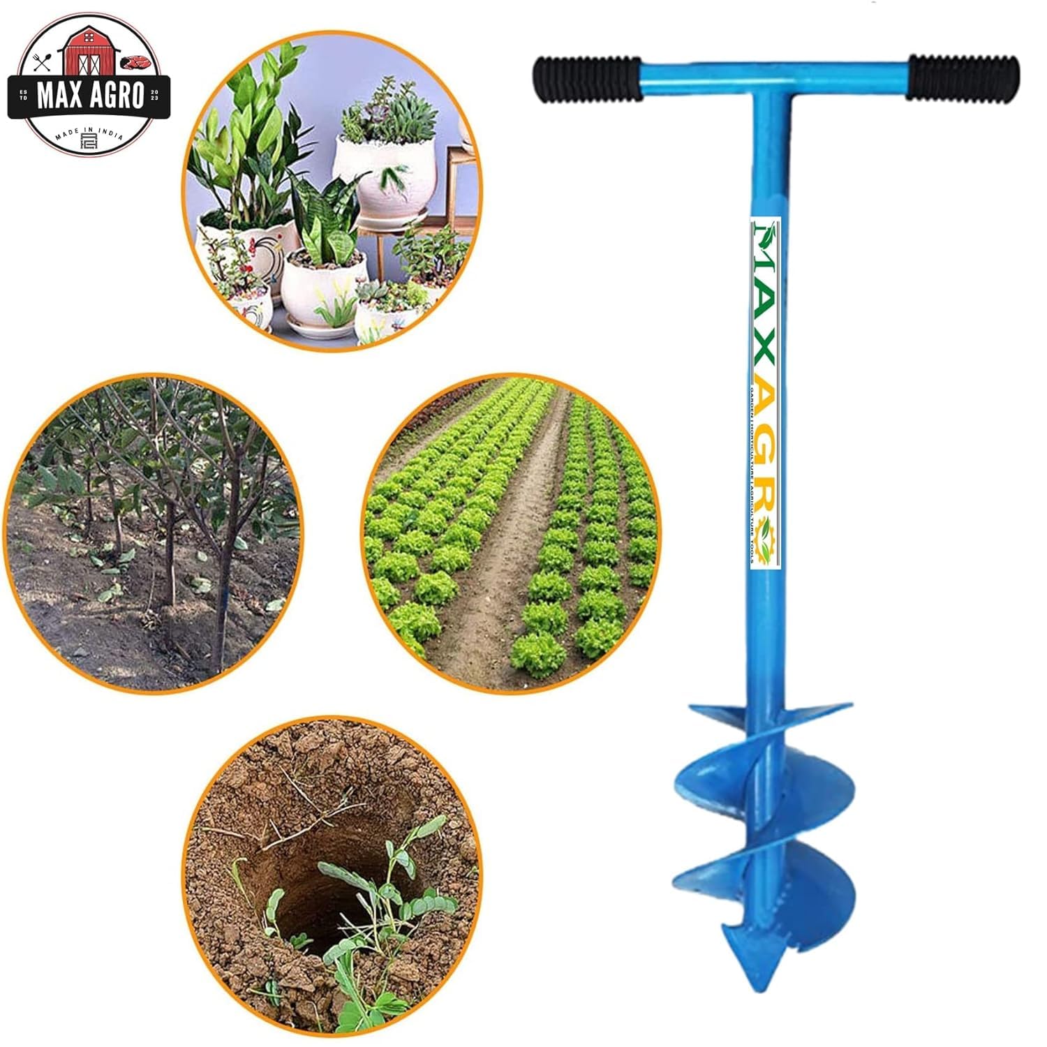 RedBuild Manual Earth Auger Hole Diger 4 Inch | Post Hole Digger | Garden Digger | Soil Digging Tool - Image 8 thumbnail
