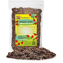 Barbados Cherry Plant Potting Mix - Proven Formula for Thriving Cherry Plants - Enhances Fruiting Potential and Vigorous Growth - 3 Quart
