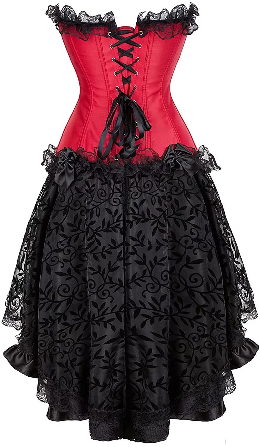 Josamogre Corset Jupe Bustier Robe Femmes Sexy Dentelle Floral Guêpière Grande Taille Halloweenn