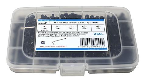 Miniatura 316 de iexcell 720 piezas de acero de aleación M4 x 6/8/10/12/16/20/25/30/35/40/45/50 de grado 12.9, tornillos de cabeza hexagonal, tornillos, arandelas