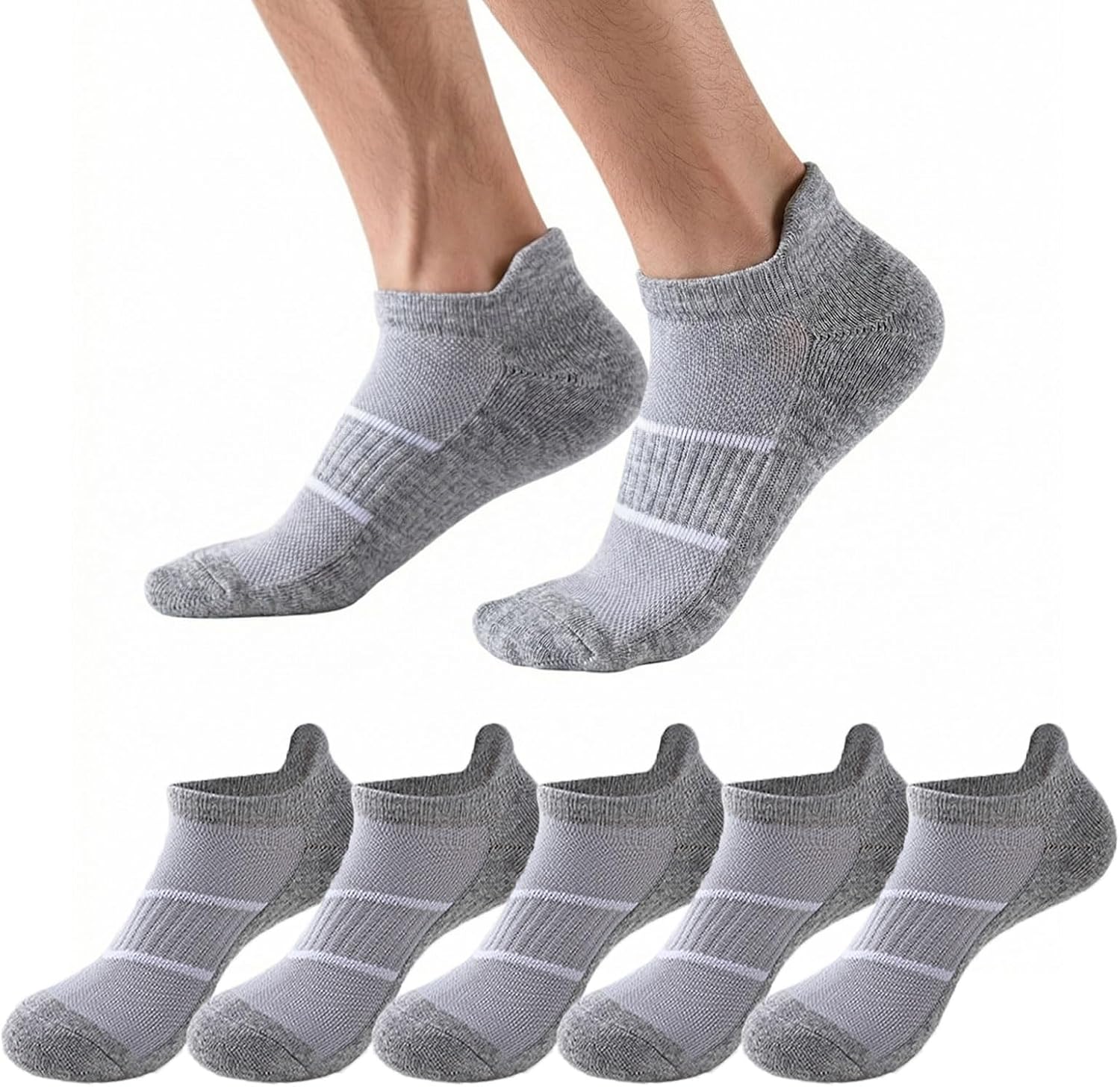 CHUNG Athletic Socks Women Men Terry Socks Low Cut Ankle Heel Tab for Running Sports Pack of 5
