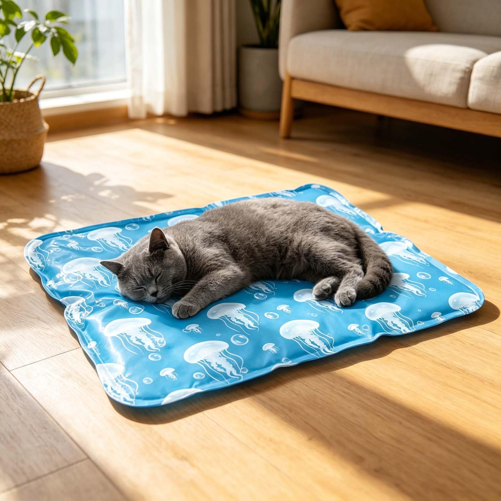 Cat Cooling Mat for Indoor Cats, Thicker Self Cooling Pet Pad for Small Dogs, Summer Pets Supplies, Pet Cooling Mats for Cats, Foldable Pet Cooler for Crate & Travel (B, 30x40cm)