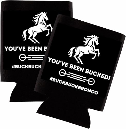 You've Been Bucked Can Cozie Holder | Bulk 20 Pack | Collapsible Foam Can Cozie Holder | Buck Buck Bronco | #BuckBuckBronco #BuckYeah
