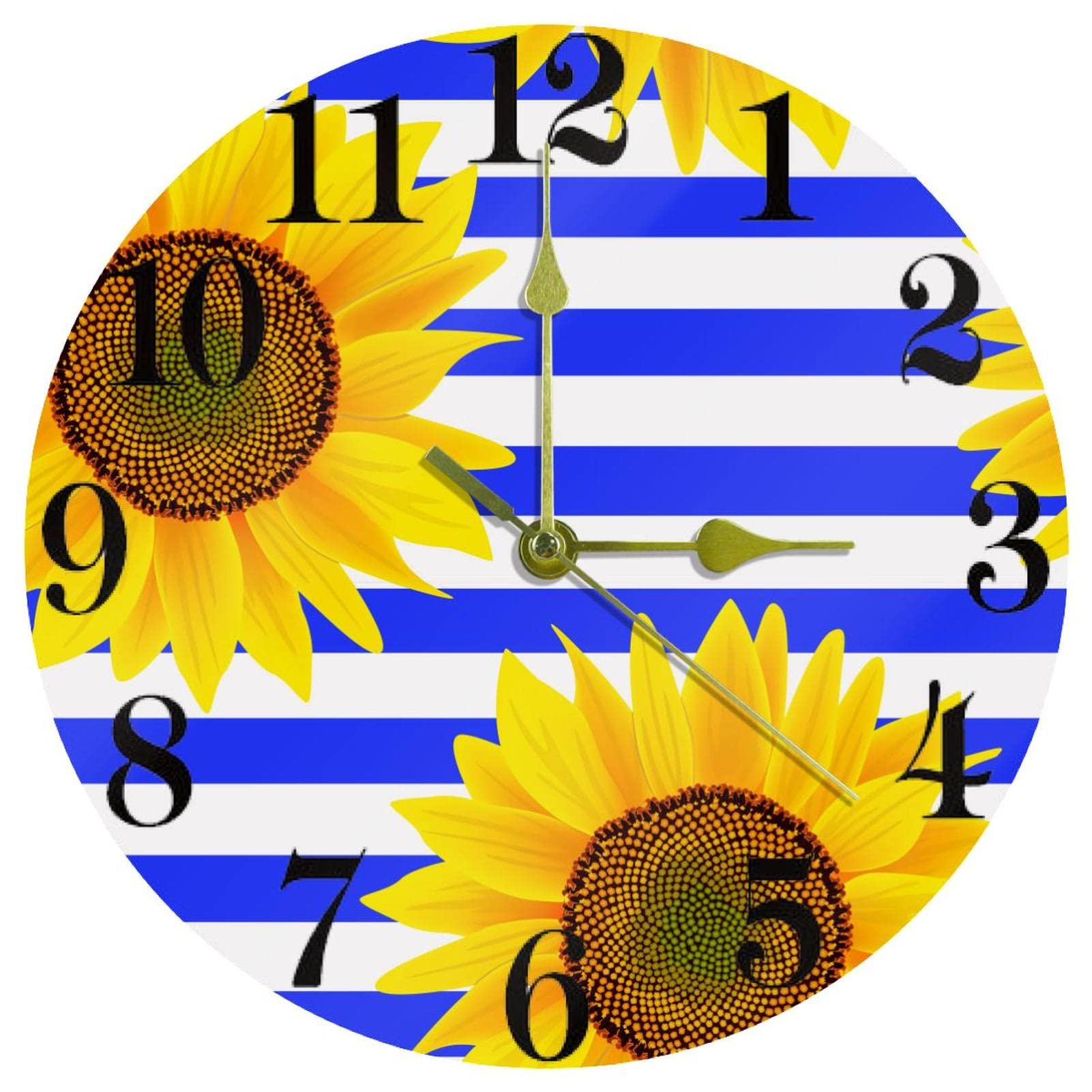 Horloge murale ronde quartz tournesol 25,4 cm pour cuisine