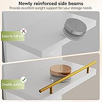 Vista 7 de REIBII Estantería de pared de 8 niveles, estante de falta blanco, estantes flotantes de tocador con luz LED, estantes flotantes versátiles