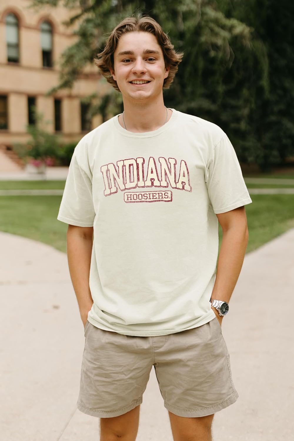 Blue 84 NCAA Unisex-Adult NCAA Officially Licensed T-Shirt Ivory Dyed Ringspun Vintage - Image 2