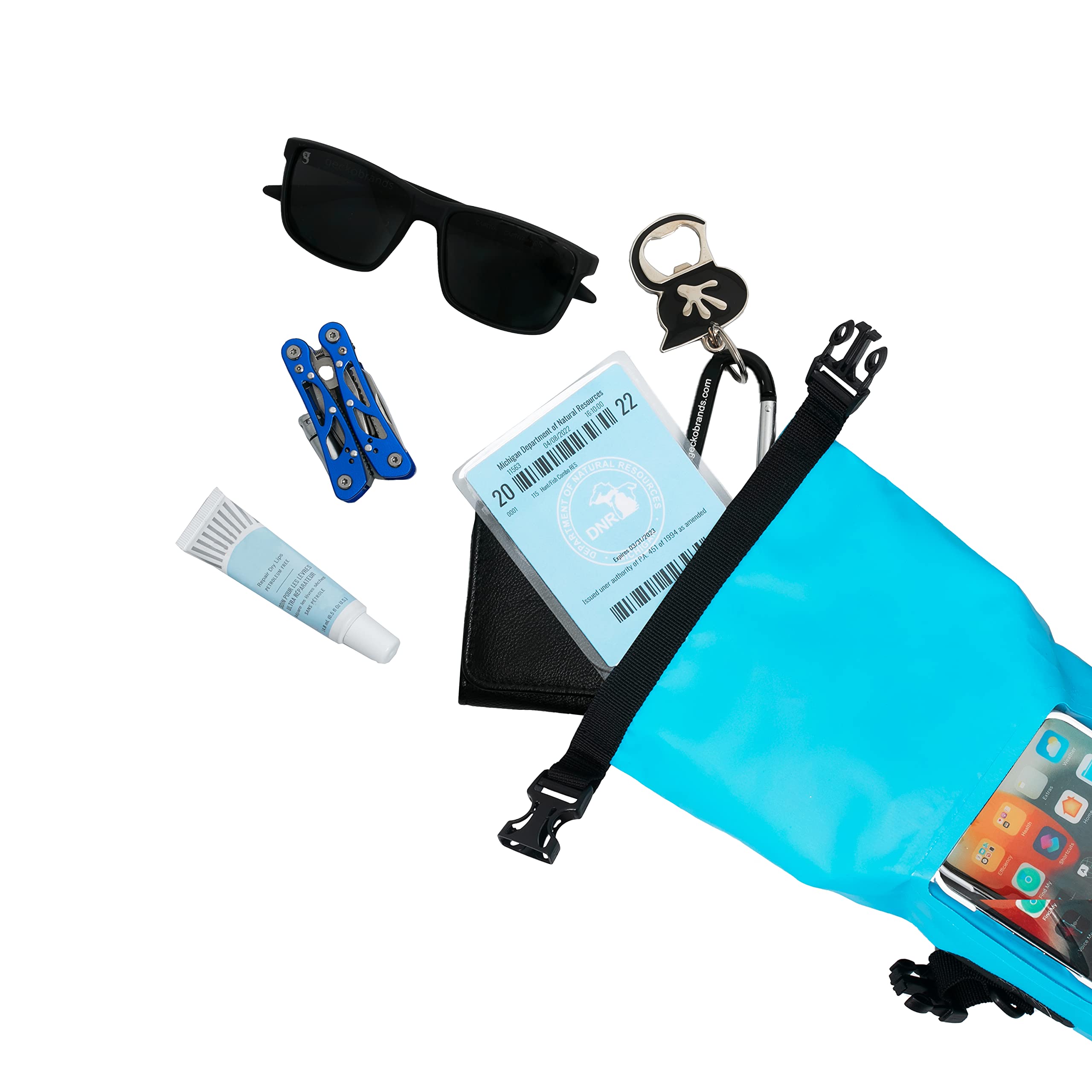 geckobrands wasserdichte Handytasche mit 2L Dry Bag und verstellbarem Riemen - Schützen Sie Ihr Handy und Ihre Wertsachen unterwegs
