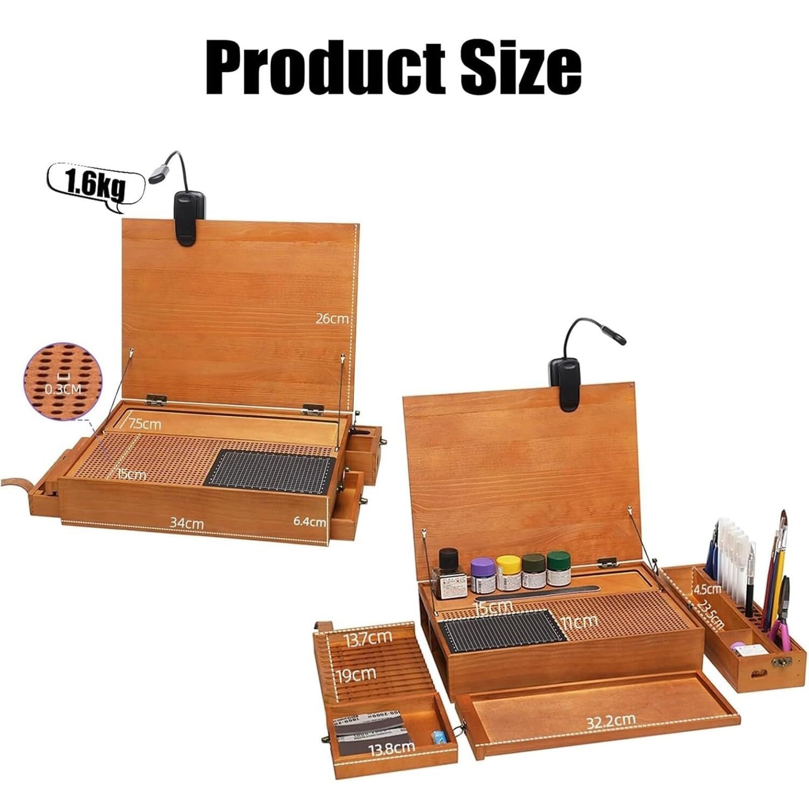 Banco de Trabajo para modelismo, Mesa de Trabajo Plegable para construcción de maquetas con luz LED y Alfombrilla de Corte A5, Kit Organizador de Modelos en Miniatura para Manualidades