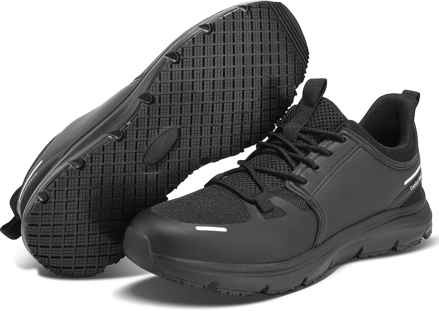 Men's Non Slip Work Shoes–Water Resistant Food Service Comfortable Sneakers, Breathable Lightweight Walking Black Shoes for Chef Kitchen, Hospitality & Restaurant - Image 7