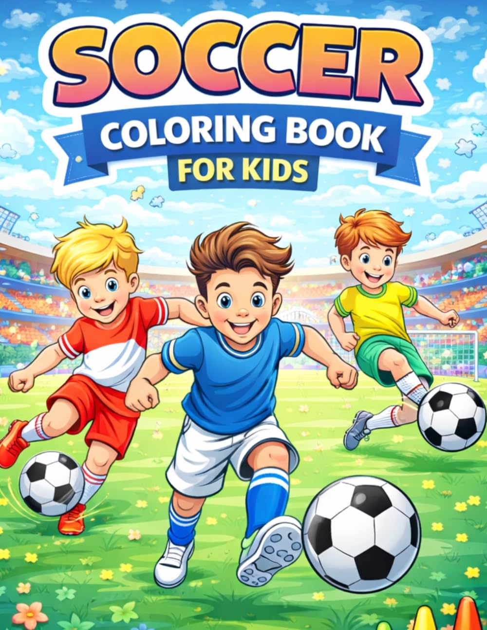 Soccer Coloring Book for Kids Ages 4–8: Fun and Easy Soccer Coloring Pages for Boys and Girls | Football Activity Book for Kids and Toddlers
