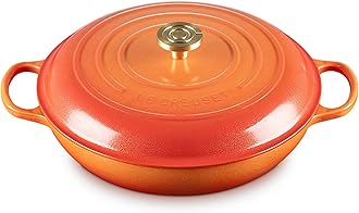 LE CREUSETEnameled Cast Iron Signature Round Braiser 5 qt., Orange with New Knob