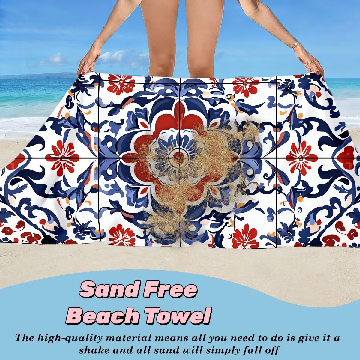 Serviette de Plage Microfibre, Lot de 2 Serviette de Bain Grande Taille 80x160 cm, Séchage Rapide Drap de Bain nordique, Anti Sable Serviettes de Plage, Serviettes Microfibre Sport pour Travel -4336