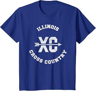 Illinois Cross Country Retro Distressed XC Running T-Shirt