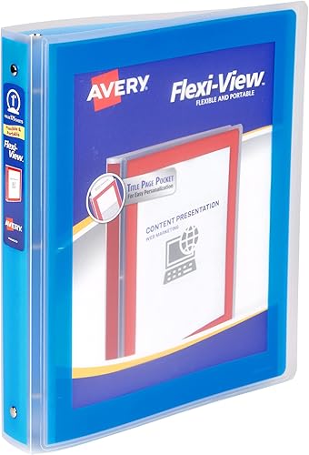 Miniatura 60 de Avery Flexi-View - Carpeta de 3 anillas, anillos redondos de 1/2 pulgada, 1 carpeta azul marino (15766)