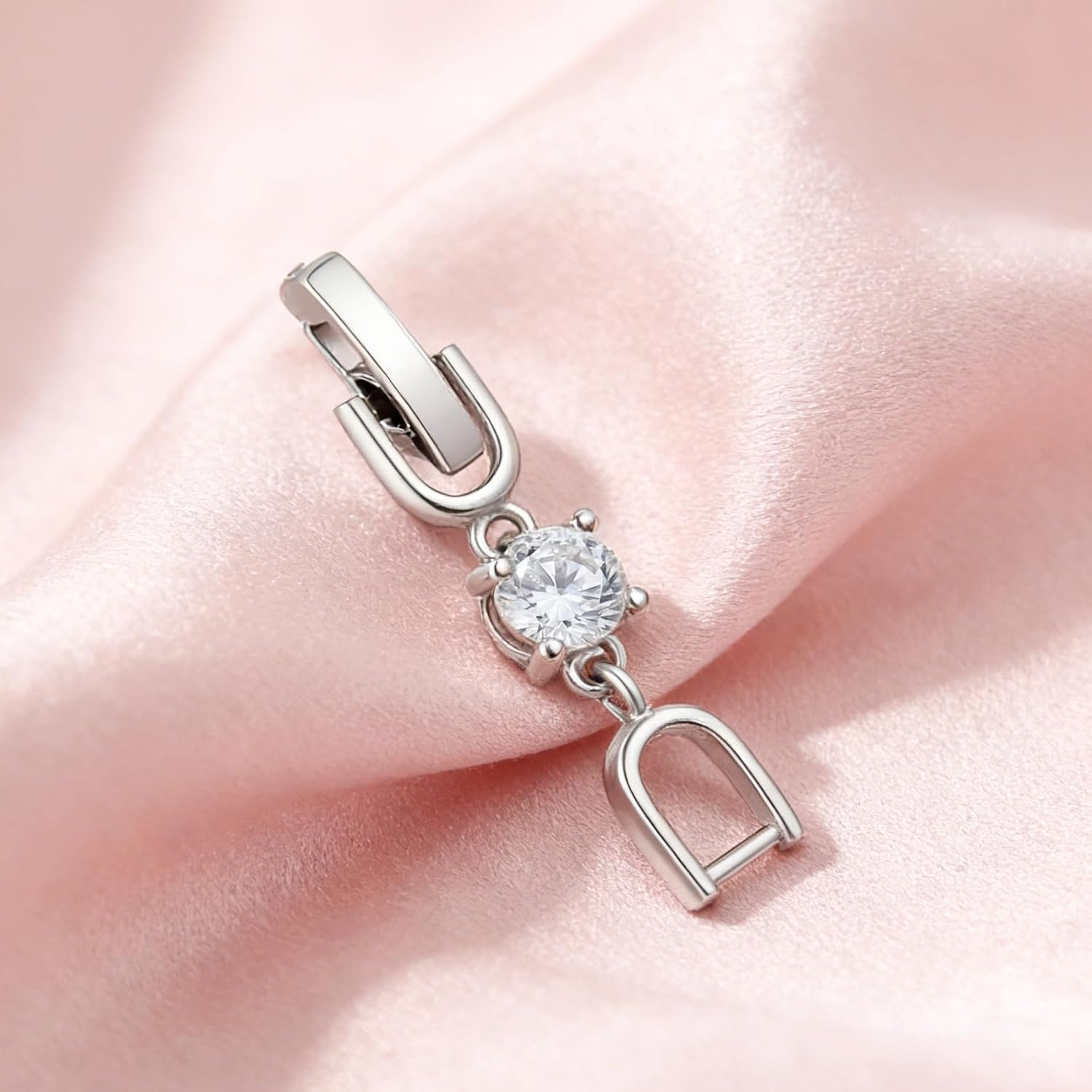 4 Pcs Rhinestone Bracelet Extender, Crystal Silver Necklace Watch Extender Clasp for Women, Foldover Extension Jewelry Clasps Clip for Jewelry Making, Necklace, Bracelet
