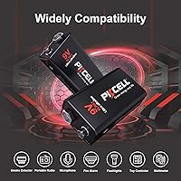 Vista 8 de PKCELL Paquete de 12 baterías de 9 voltios, batería ultra alcalina 6LR61 de 9 V para detector de humo, alarmas de humo, vida útil de 10 años