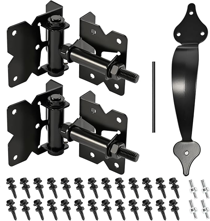 DURIGID Self-Closing Gate Hinges - 90 Degree Adjustable Weld Hinges, Pack Of 4, Black 1 thumbnail image