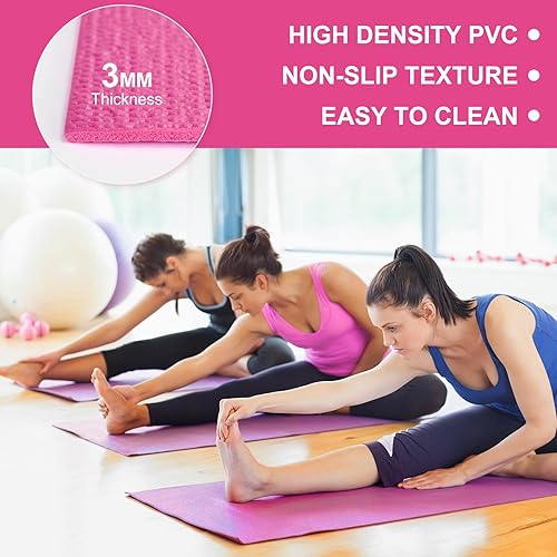 Miniatura 5 de Funtery 24 unidades de 0.118 in de grosor esterilla de yoga para ejercicio, esterilla de entrenamiento antideslizante, almohadilla de yoga para