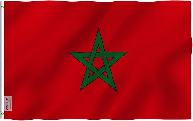 Anley Fly Breeze 3x5 Foot Morocco Flag - Vivid Color and UV Fade Resistant - Canvas Header and Double Stitched - Moroccan National Flags Polyester with Brass Grommets 3 X 5 Ft