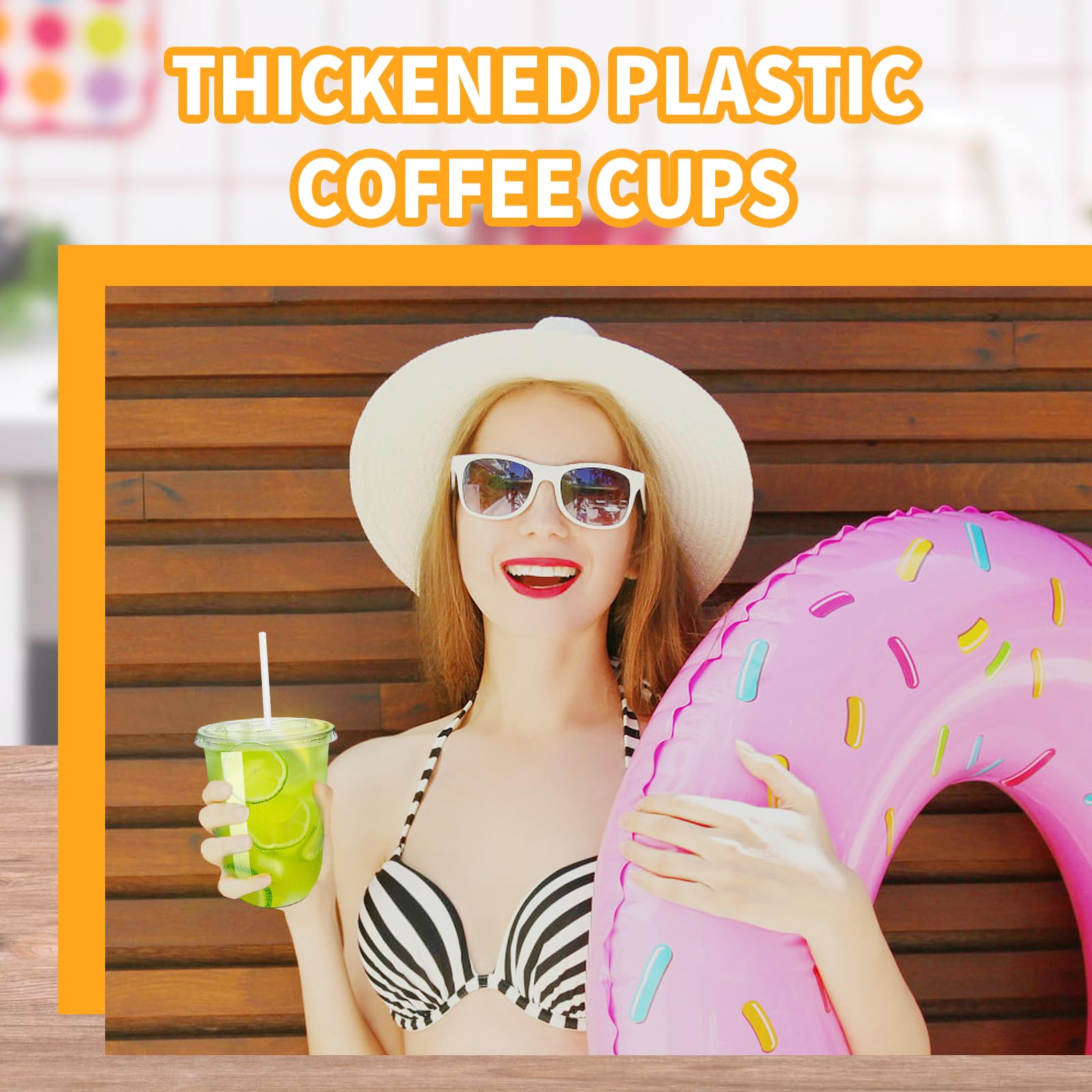 Alaeseje 50 Pack 16 oz Clear Plastic Iced Coffee Cups with Lids and Straws — Amazon image 6