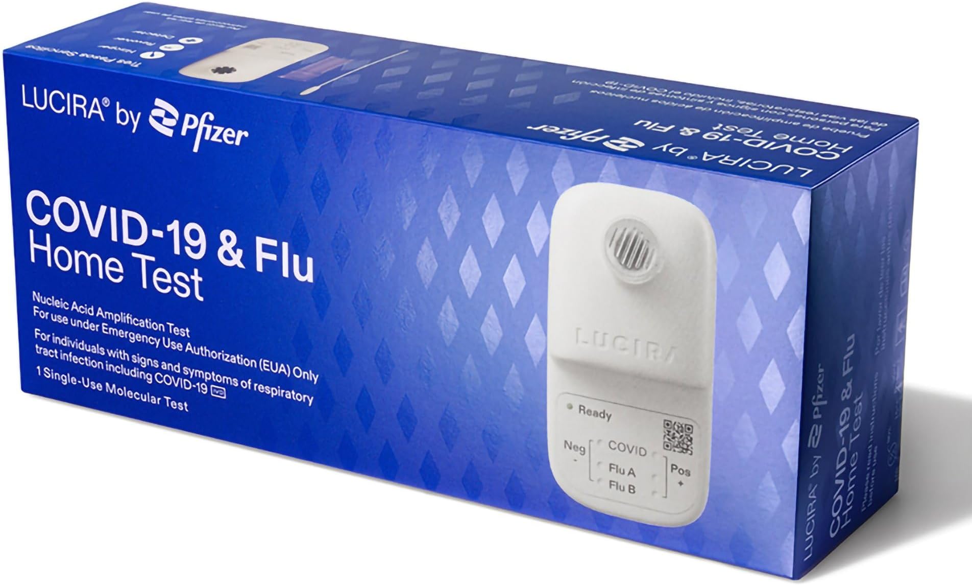 LUCIRA® by Pfizer COVID-19 & Flu Home Test, First and Only at-Home Molecular Test for COVID-19 and Flu A/B, Single-Use, Results in 30 Minutes, Emergency Use Authorized (EUA)