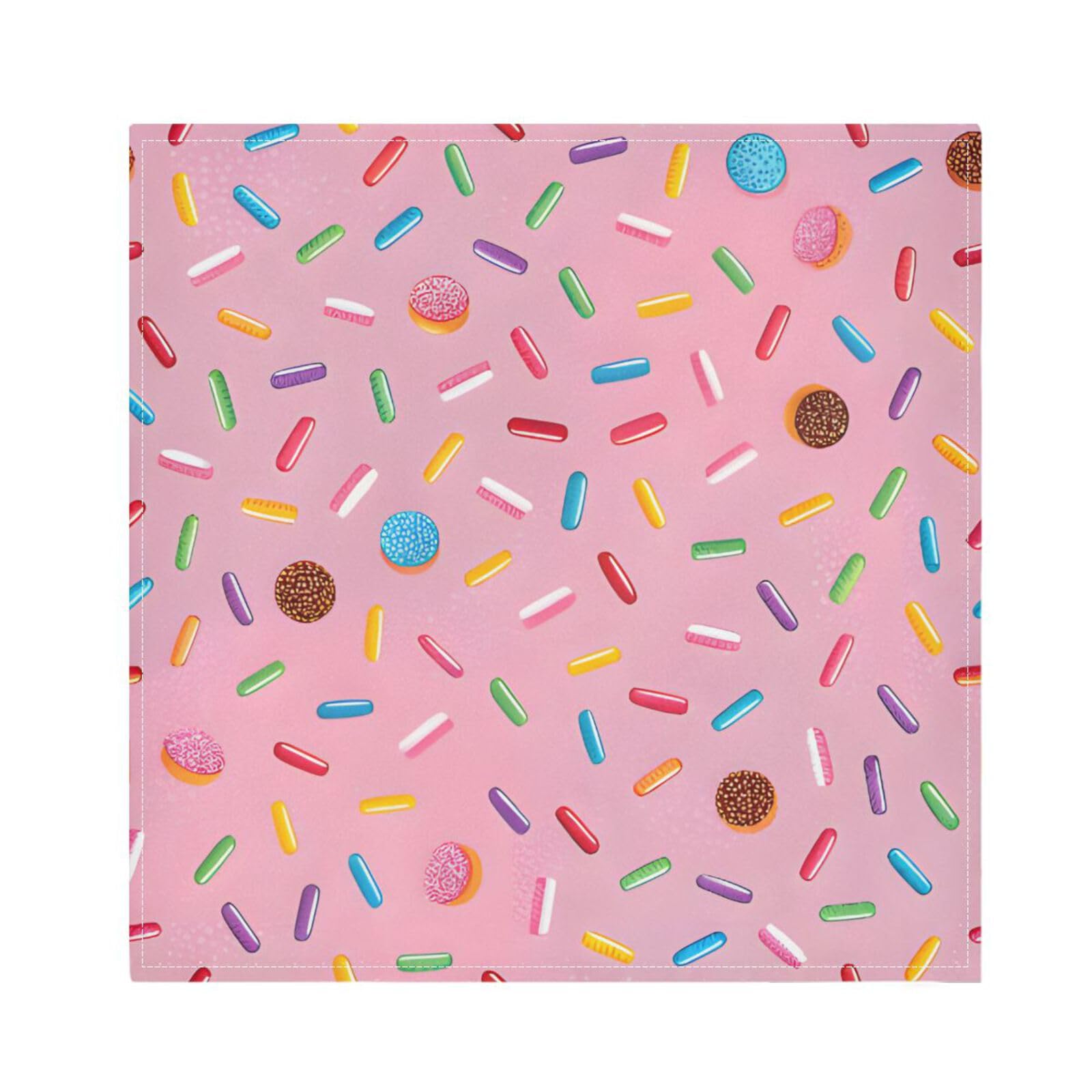 Ttgoth Chocolate Donuts Cloth Napkin Set of 6 Washable & Reusable Dinner Napkins for Dining Table, Banquets, Wedding, Party, 50x50 cm