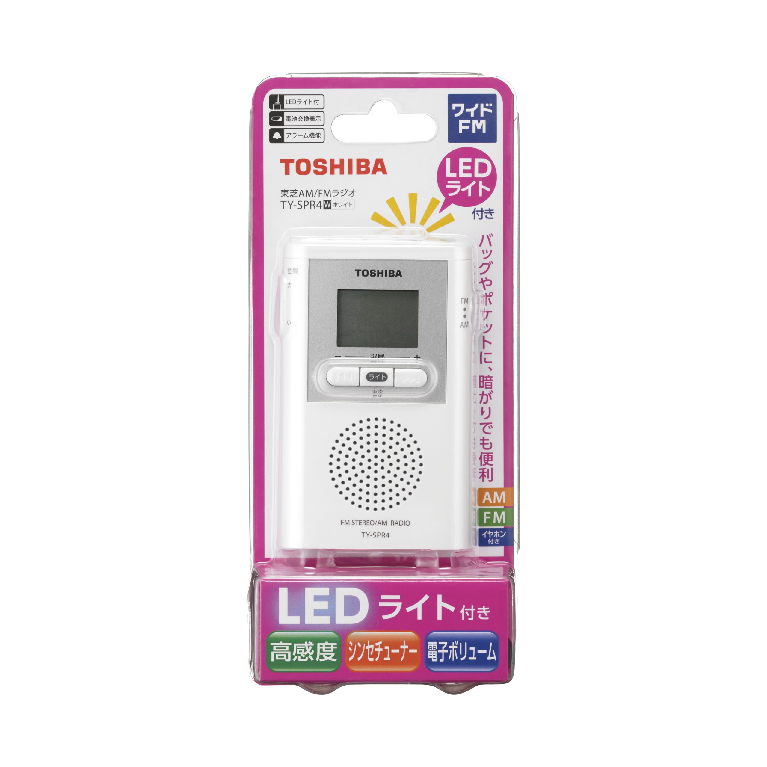 Amazon.co.jp: TOSHIBA (東芝) ラジオ TY-SPR4(W) 名刺サイズ