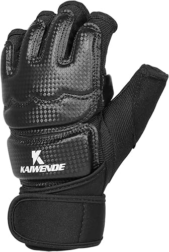 Miniatura 3 de Guantes de kickboxing de medio dedo, también aptos para entrenamiento de entrenamiento ligero, Muay Thai, artes marciales (karav MAGA), karate,