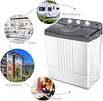Giantex EP20313 Portable, 20lbs Capacity Combo, 12lbs Washer and 8lbs Spinner, Compact for Apartment RV, Gray & White Washing Machine