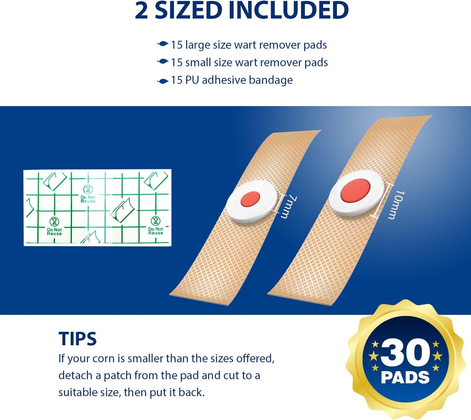 TXL Active Corn Remover Pads, Remove Corns Fast, One Step Pads, Cushioning Protection Against Shoe Pressure, 30 Pads : Health & Household