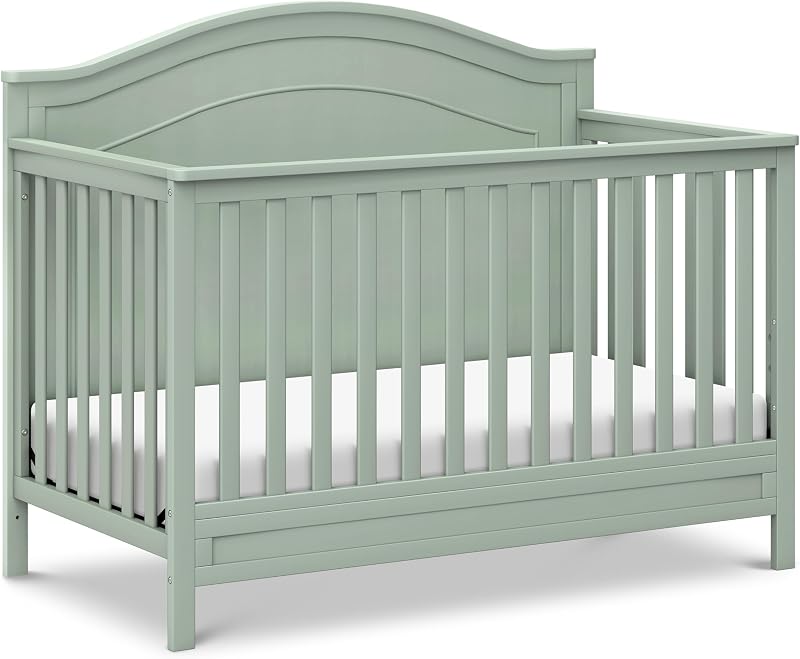 Davinci Charlie 4-in-1 Convertible Crib, GREENGUARD Certified, Light Sage | Converts to Toddler Bed, Daybed, Full-Size Bed, 4 Adjustable Mattress Heights, Conversion Kits Sold Separately, Easy Assembly
