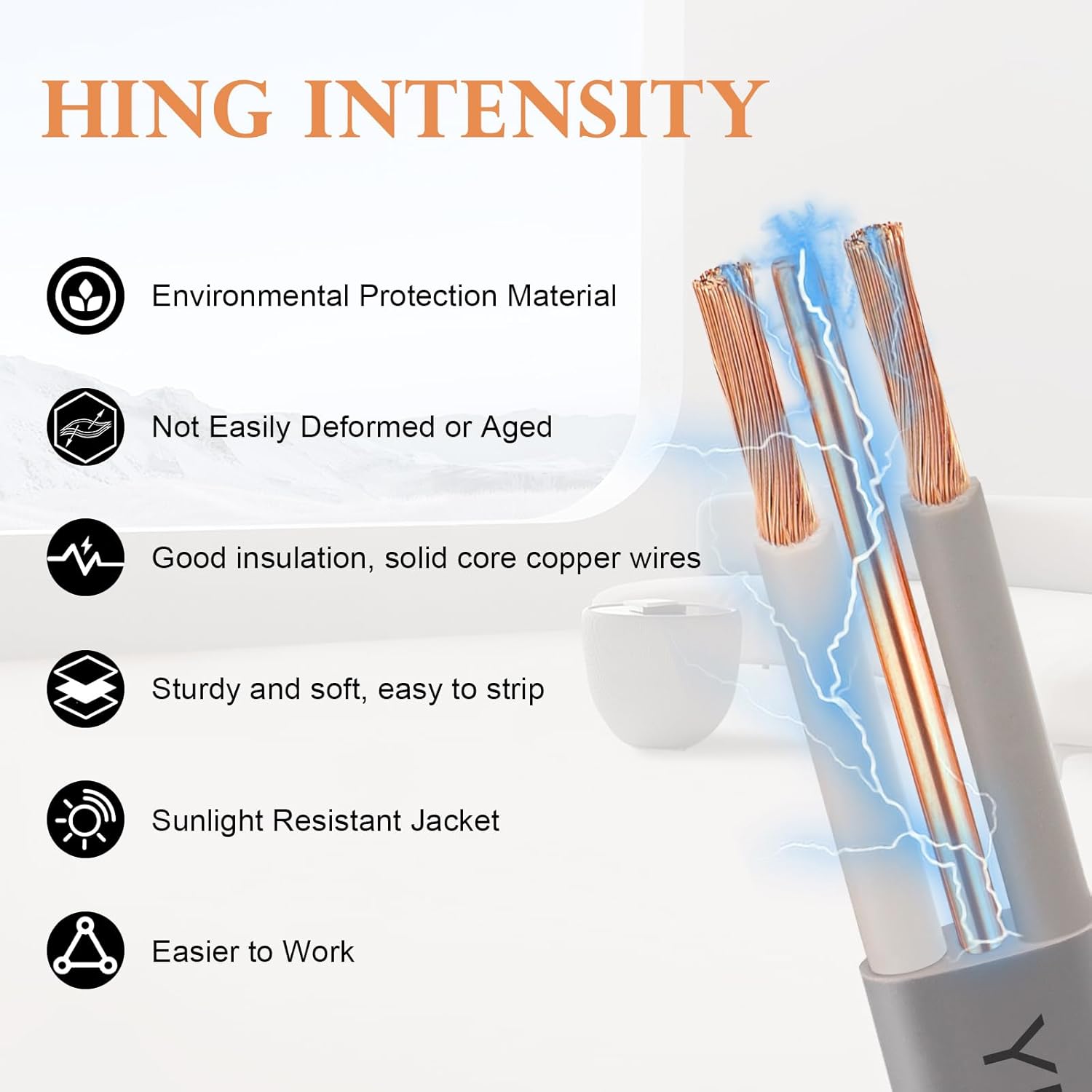 10/2 UF-B Wire - 10FT 100% Pure Copper 10AWG 2 Connector Direct Burial Electrical Cable for Underground Feeder Wet or Corrosive Locations Indoor & Outdoor etc