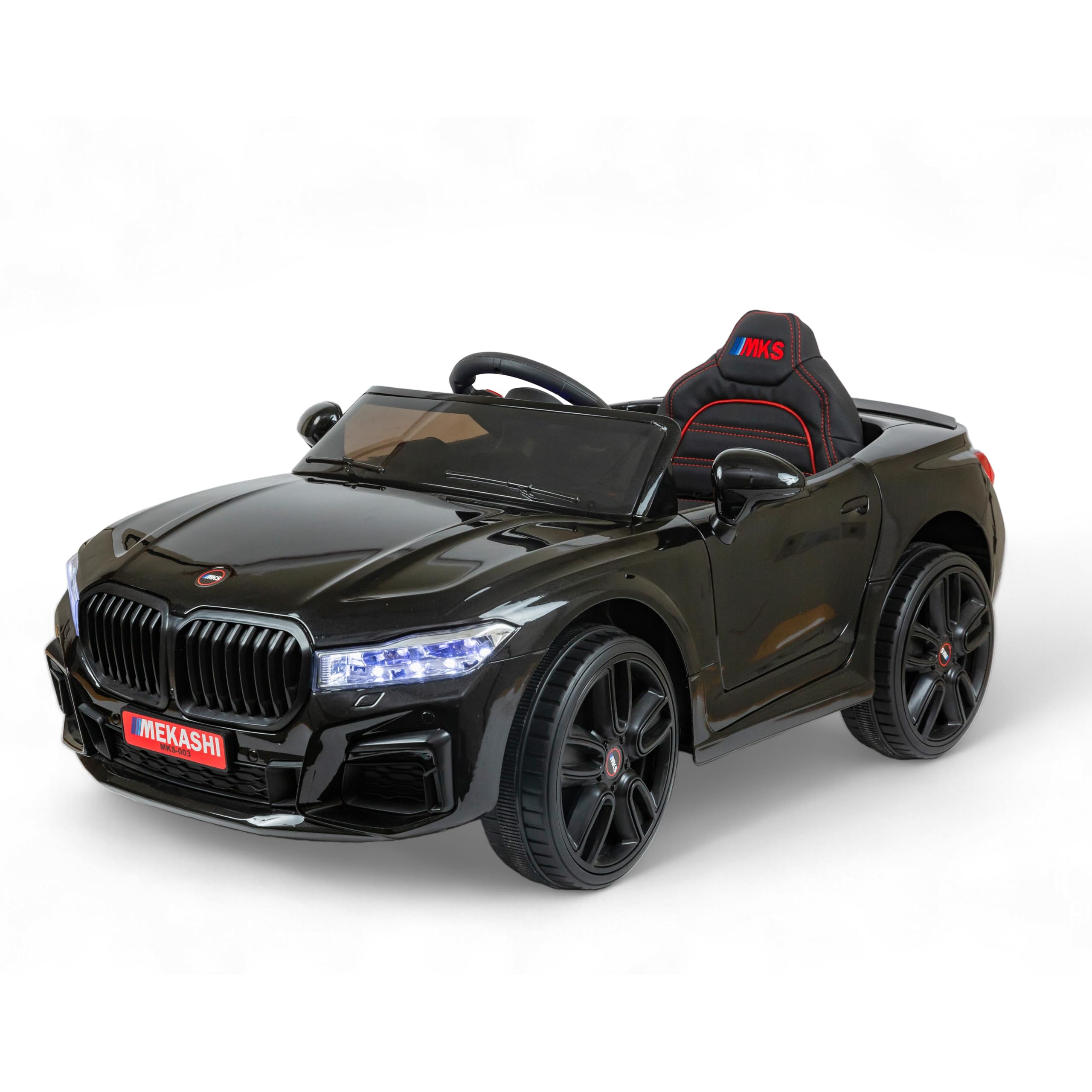 MEKASHI Electric Ride on Car for Kids, Parental Remote, 12V Rechargeable Battery, 3 Speed, LED Lights, Music, Bluetooth, 1 to 7 Years, Swing Function, Long Wheelbase, ISI Mark, MKS003D-Metallic Black-image-10