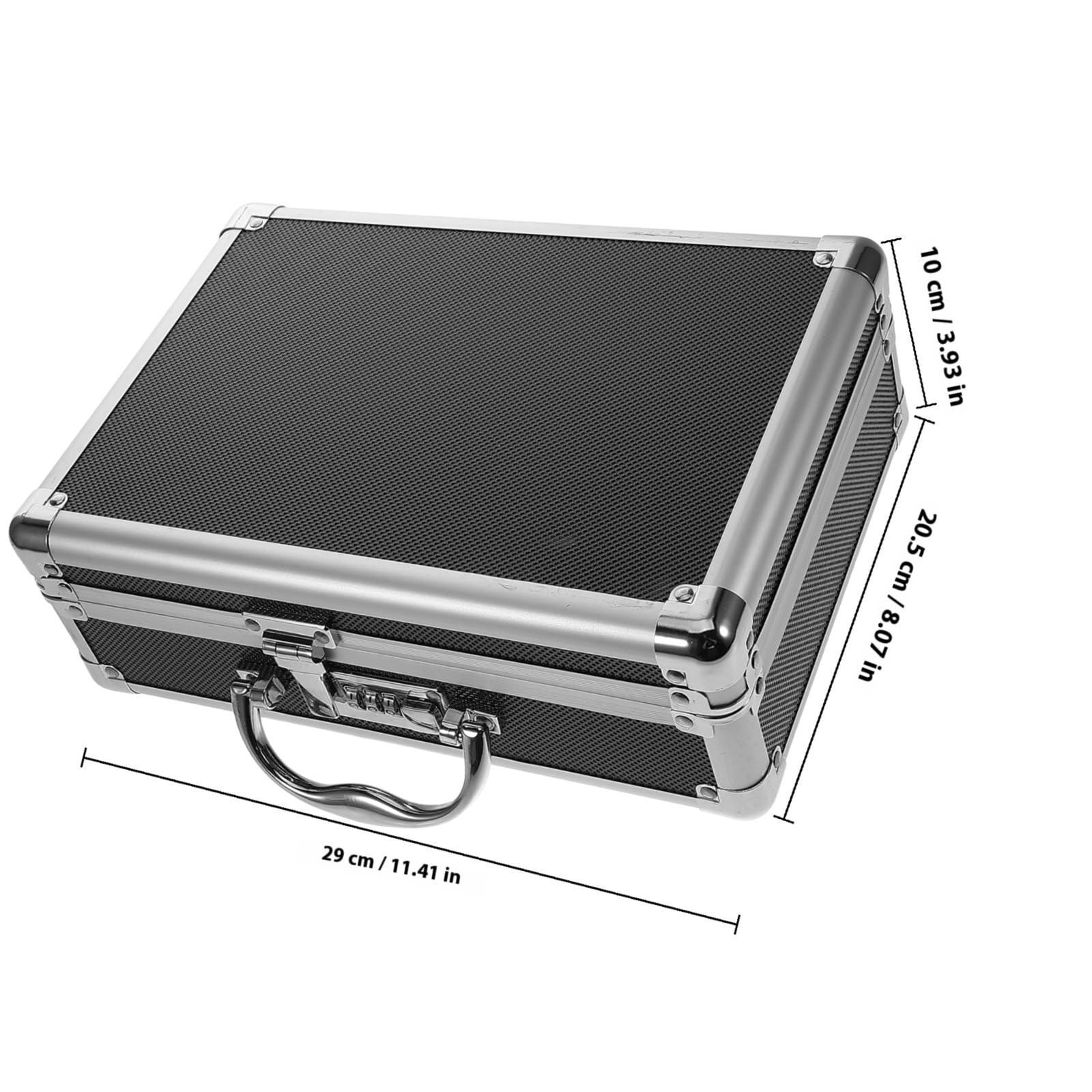 maletín de aluminio con asa Maleta de transporte con asa for herramientas, caja pequeña, maletín aluminio, cofre negro