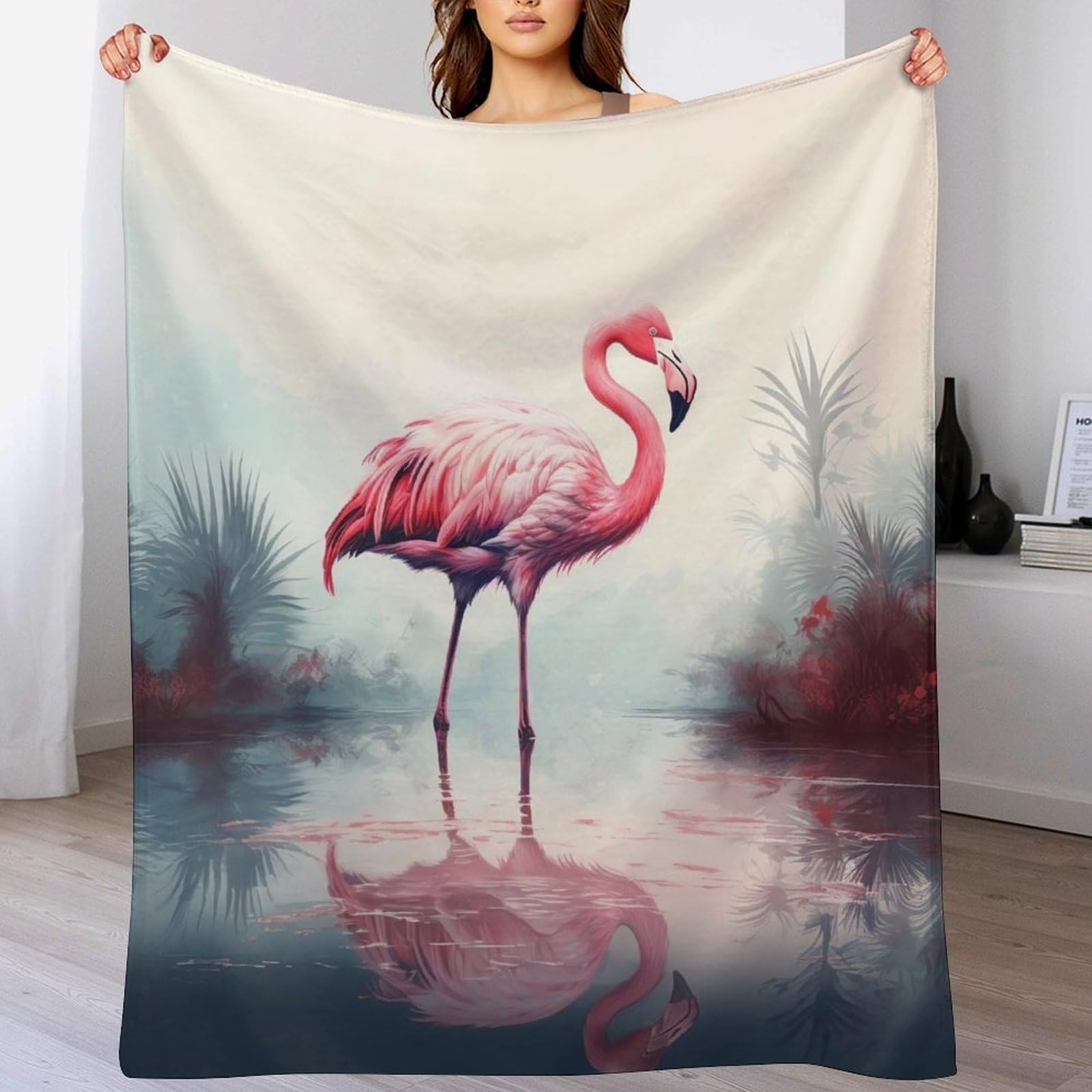 Manta de franela de flamenco colcha suave para cama matrimonial de invierno y verano