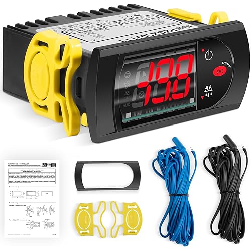 PZGXS0J111 Temperature Controller Fit for Carel and All Refrigerator Types, 115V Refrigeration Cooler Control with 2 NTC Temperature Sensor Probes