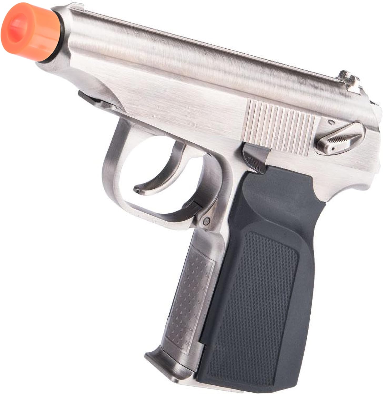 Evike Airsoft - WE-Tech Russian PMM Airsoft Gas Blowback GBB Airsoft Pistol (Color: Silver)
