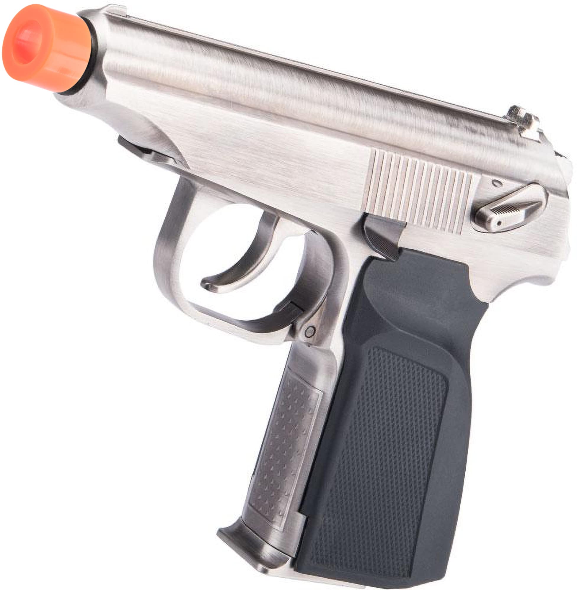Evike Airsoft - WE-Tech Russian PMM Airsoft Gas Blowback GBB Airsoft Pistol (Color: Silver)