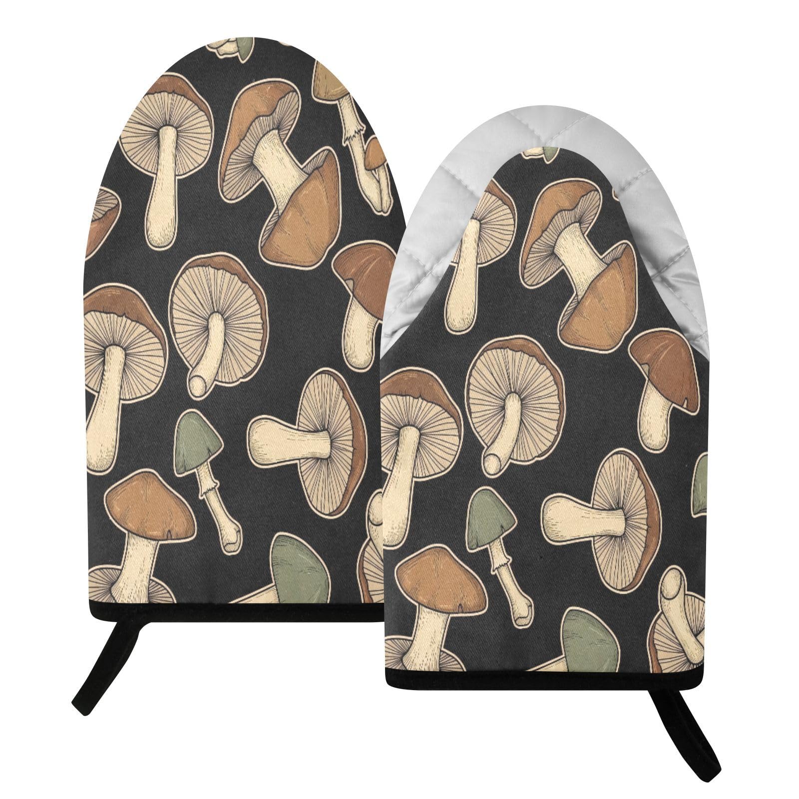 BURSTDDY Mushroom Oven Mitt,Heat Resistant Kitchen Mitts for Cooking