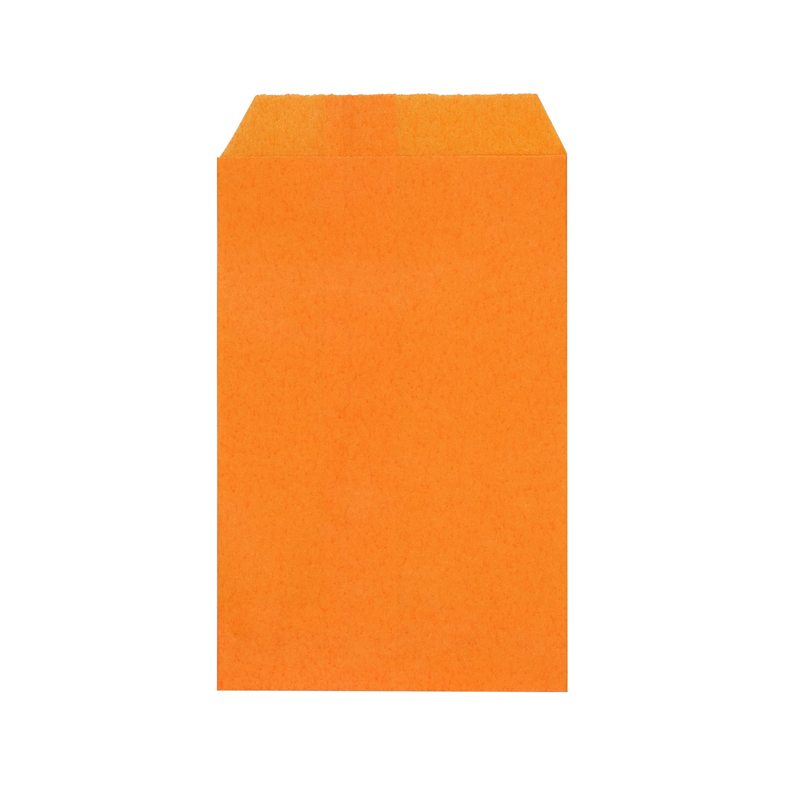 Quotidian Orange Flat Small Greaseproof Paper Bags 3" x 5" (8 x 13.3cm) Pack of 100 - Cookies Candies Dessert Wedding Tossing โ image 1